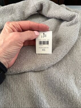 J. Jill Pearl Grey Cozy Knit Turtleneck Sweater